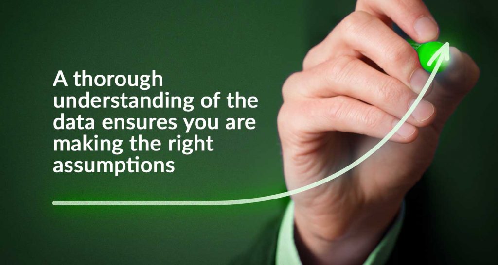 Hand drawing upward revenue forecast