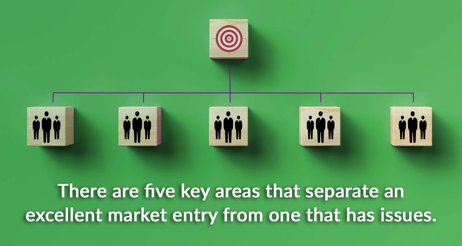 Image of bullseye and blocks for article on product launches.